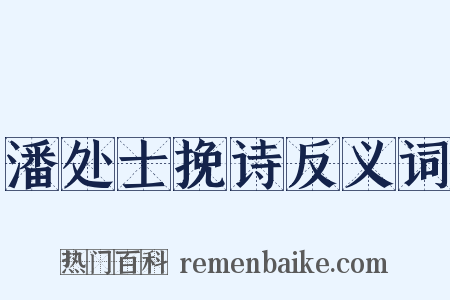 潘处士挽诗反义词是什么意思的图片
